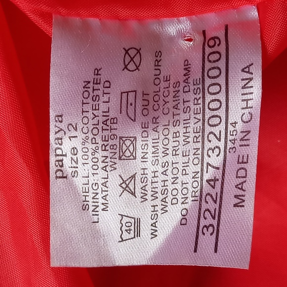 Size 12 Red Mid Thigh Length Belted Trench Coat - Picture 10 of 10